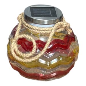Lampă Solară Decorativă Multicoloră CASA Deco – LED Cald, IP44, 13.5 cm, Design Modern din Sticlă