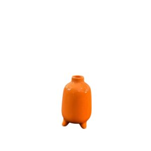 Vază Decorativă Ceramică Portocalie cu 3 Picioare – Design Modern, Dimensiuni 10 cm