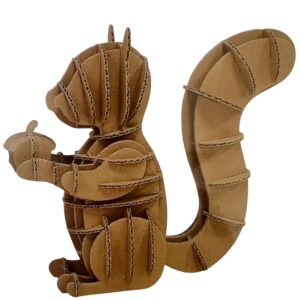 Figurină 3D Veveriță din Carton T.ORE – Puzzle Creativ 46 Piese, Asamblare Fără Lipici