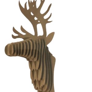 Decorațiune 3D Cap de Cerb din Carton T.ORE – Puzzle Creativ 19 Piese, Montaj Fără Lipici