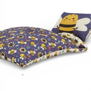 Set lenjerie pat copii Novitesse bumbac model albinute