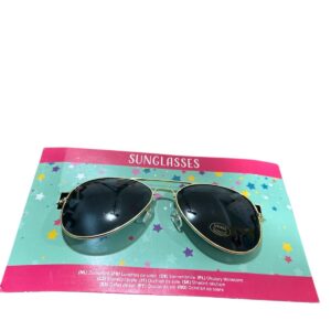 Ochelari de Soare Aviator UV400 – Ramă Metalică Aurie, Lentile Închise, Stil Clasic