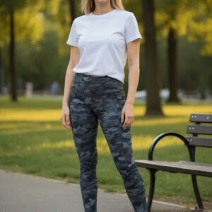 Colanti dama sport Cabi talie inalta model camuflaj gri marime XS