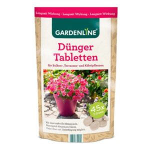 Îngrășământ tablete Gardenline pentru plante de balcon și ghiveci – 45 tablete x 5 g, efect îndelungat