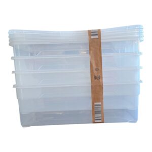 Set 4 Cutii Universale pentru Depozitare HOME Creation – 5L, Plastic Transparent, Capace Incluse