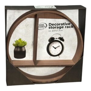 Raft Decorativ Rotund Home Accents – Ø37 cm, MDF, Organizator Decorativ Perete