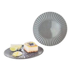 Set 2 Farfurii pentru Desert LIVARNO home Gri – 20 cm, Compatibile Mașină de Spălat Vase și Microunde