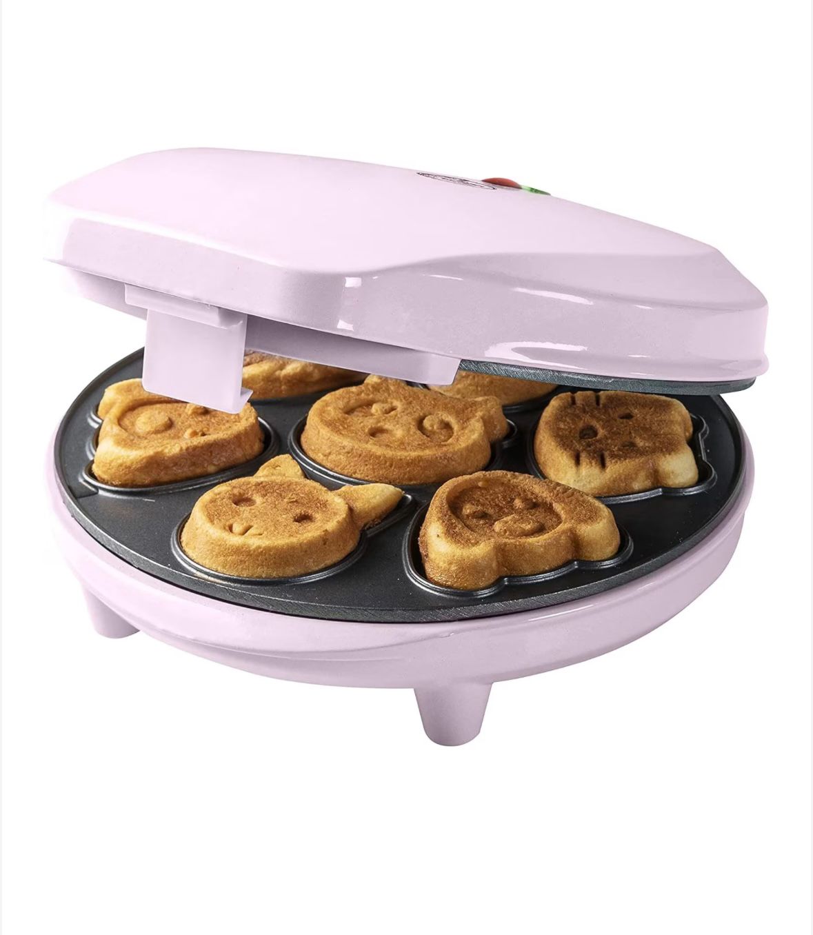 Mini Aparat pentru Prăjituri și Biscuiți cu Forme de Animale Bestron Sweet Dreams AAW700PBS, 700 W, Strat Antiaderent,Roz - imagine 4
