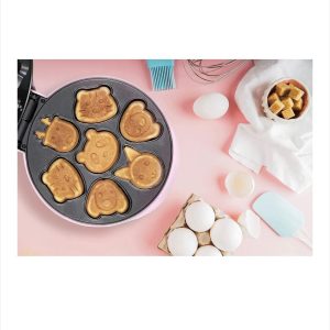 Mini aparat pentru prajituri si biscuiti cu forme de animale Bestron roz