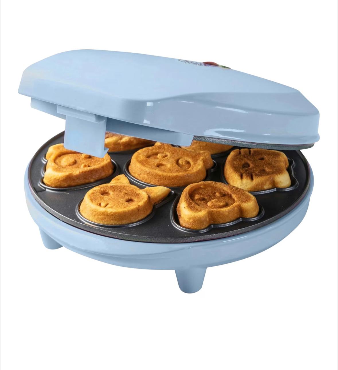 Mini Aparat pentru Prăjituri și Biscuiți cu Forme de Animale Bestron Sweet Dreams AAW700PBS, 700 W, Strat Antiaderent,Albastru - imagine 4