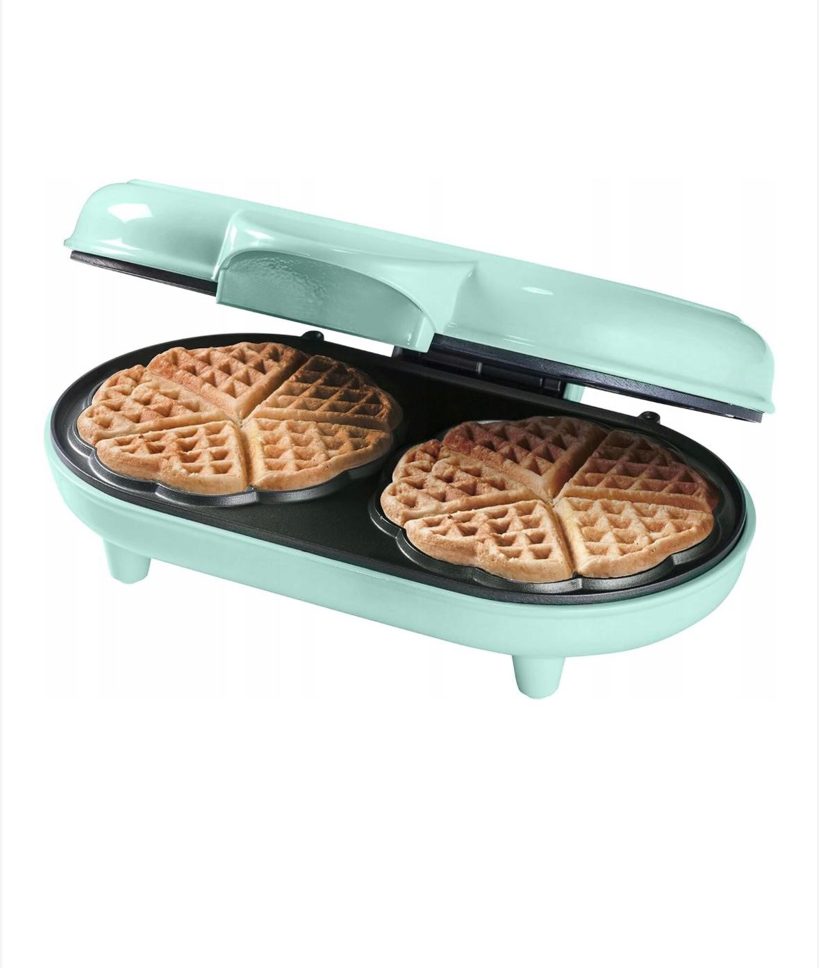 Aparat pentru Vafe Duble în Formă de Inimă Bestron Sweet Dreams-1000 W, Strat Antiaderent , Verde mentă - imagine 3