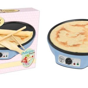 Aparat pentru clatite albastru Bestron Sweet Dreams cu termostat reglabil
