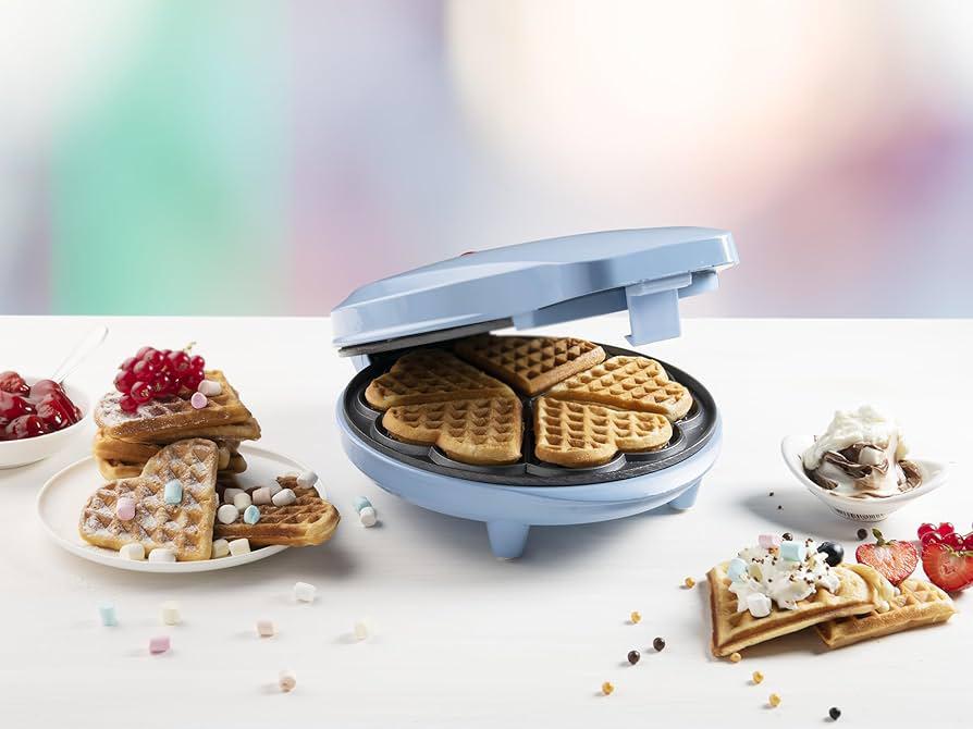 Aparat pentru Vafe în Formă de Inimă Bestron Sweet Dreams ASW217MBS, 700 W, Strat Antiaderent, Albastru - imagine 6