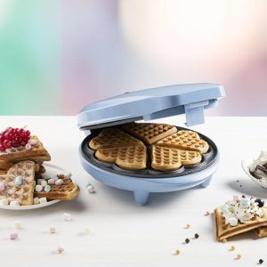 Aparat pentru vafe in forma de inima Bestron Sweet Dreams albastru