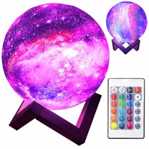 Lampa LED galaxie Home Creation sfera luminoasa multicolora cu telecomanda