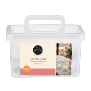 Set 24 lumanari LED Home Creation cu lumina alb calda si baterii incluse pentru decoratiuni