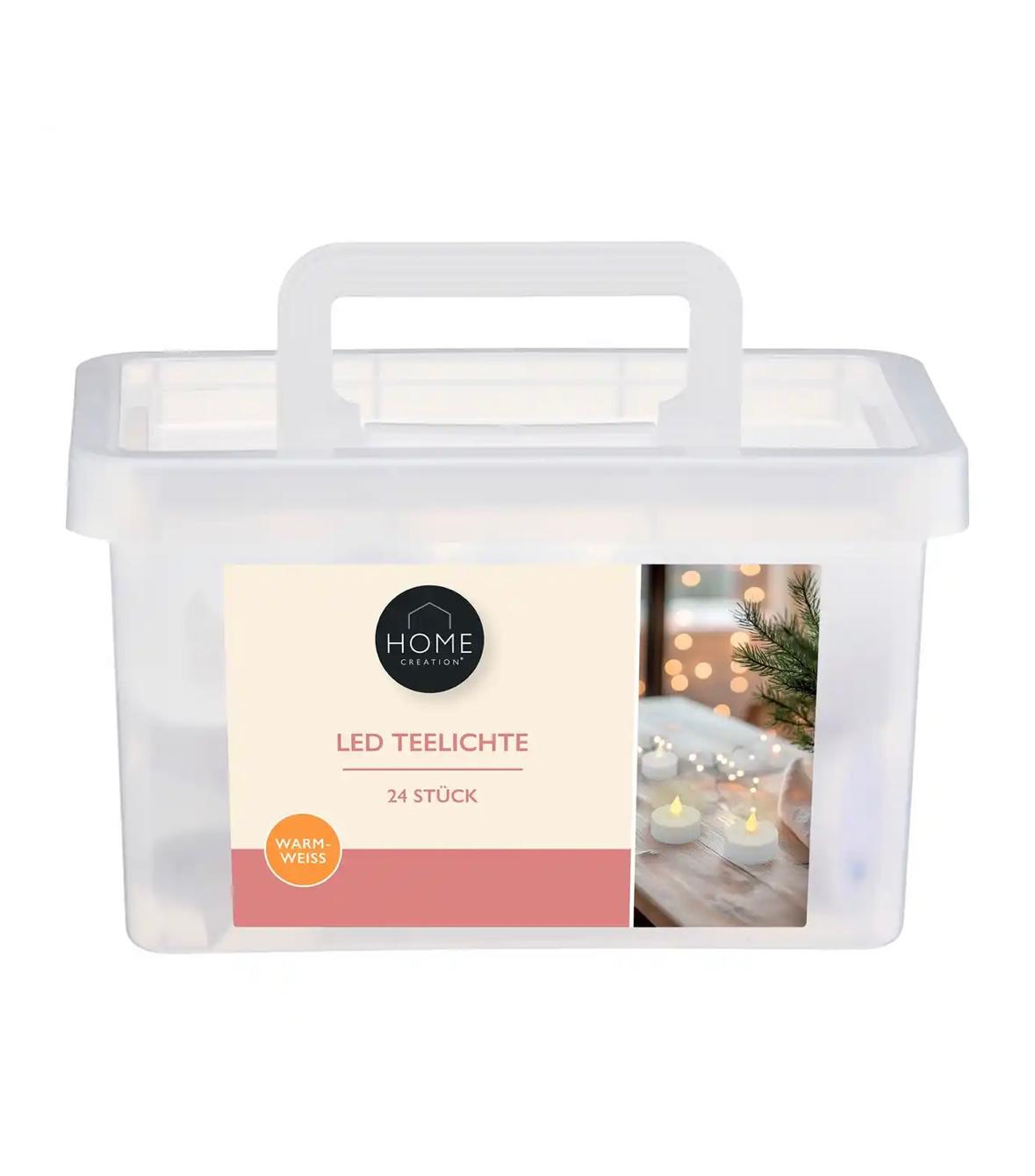 Set 24 lumanari LED Home Creation cu lumina alb calda si baterii incluse pentru decoratiuni