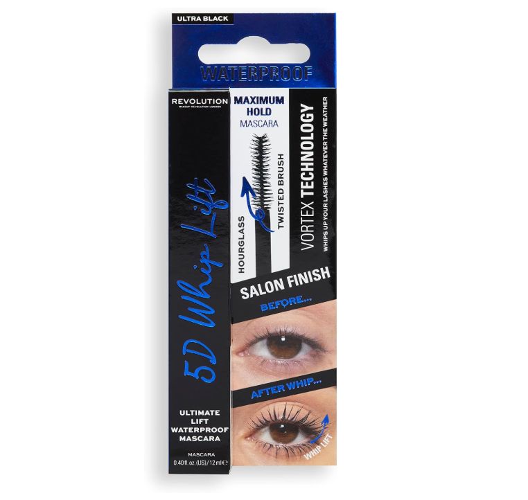 Mascară Rezistentă la Apă Revolution 5D Whip Lift Ultra Black – Volum, Alungire și Ridicare a Genelor - imagine 2
