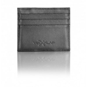Portcard VIP Flap carbon negru portofel slim pentru carduri cu protectie RFID