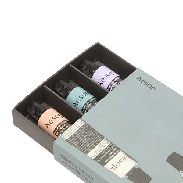 Set 3 balsamuri aromate pentru maini Aesop variantele Eleos Resurrection si Reverence