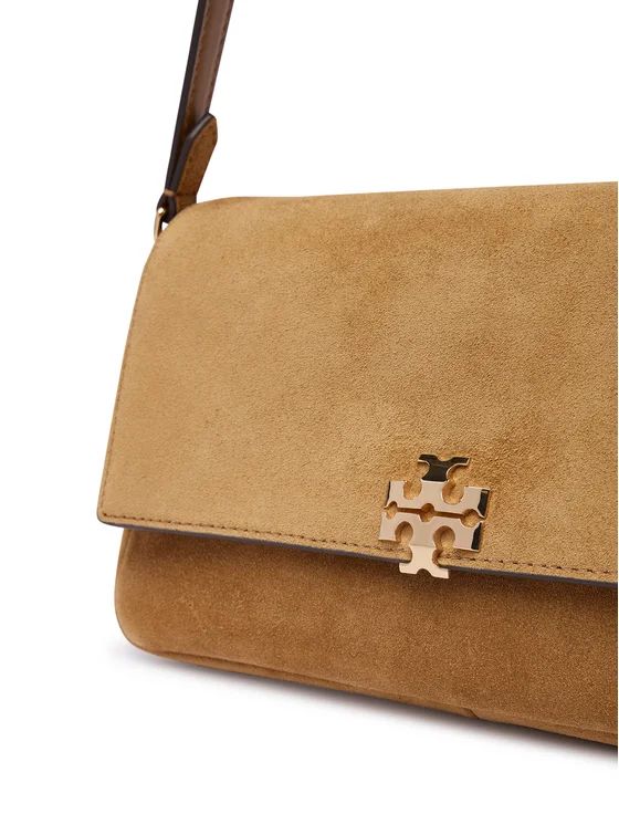 Geantă Damă Tory Burch Charlie Suede Small Shoulder Bag Wild Tobacco din Piele Naturală Întoarsă, Curea Detașabilă, Săculeț Inclus - imagine 5