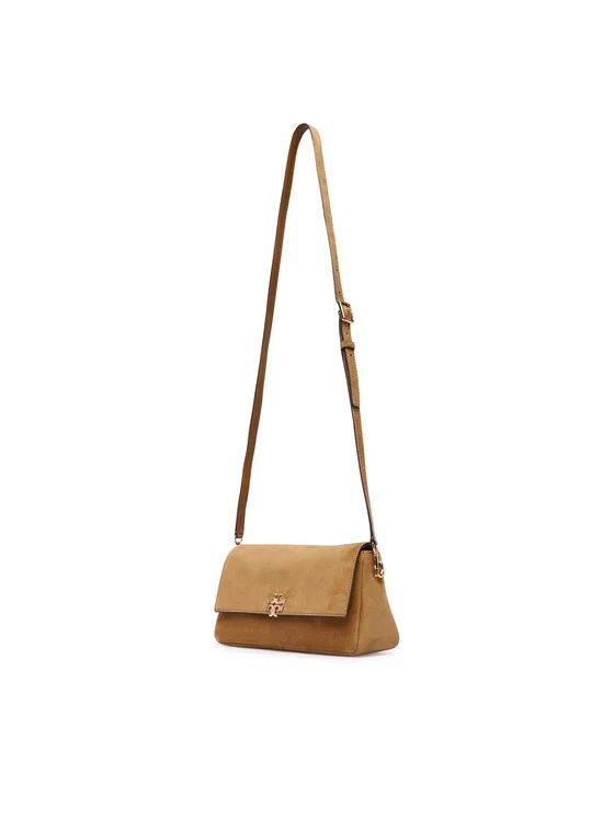 Geantă Damă Tory Burch Charlie Suede Small Shoulder Bag Wild Tobacco din Piele Naturală Întoarsă, Curea Detașabilă, Săculeț Inclus - imagine 4