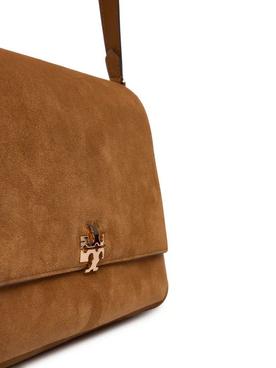 Geantă Damă Tory Burch Charlie Suede Shoulder Bag Wild Tobacco din Piele Naturală Întoarsă, Săculeț Original Inclus - imagine 2