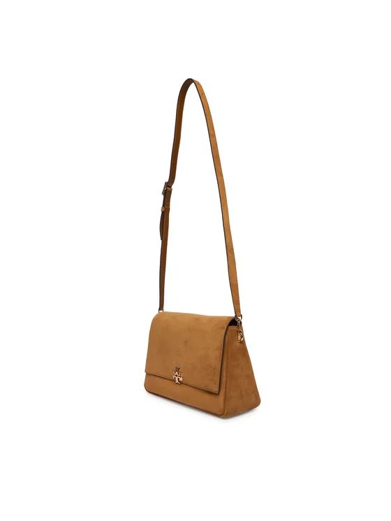 Geantă Damă Tory Burch Charlie Suede Shoulder Bag Wild Tobacco din Piele Naturală Întoarsă, Săculeț Original Inclus - imagine 4