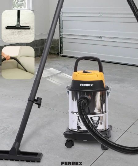 \Aspirator Umed și Uscat FERREX, 1.200 W, Recipient Inox 12 L, Funcție de Suflare, Cablu 4 m