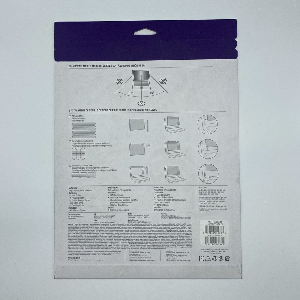 Filtru de Confidențialitate Targus ASF14W0GL, 14", Format 16:9, Unghi de Vizualizare 60°, Antireflexie - imagine 3