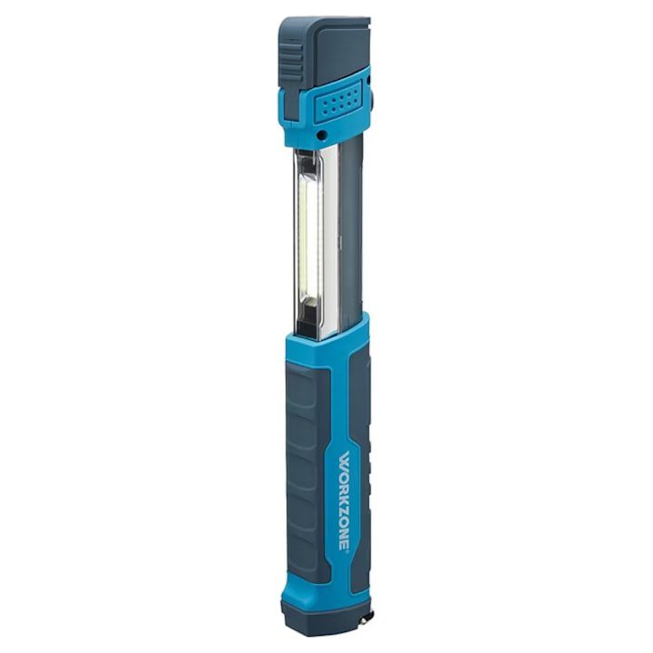 Lampă LED Reîncărcabilă Workzone 2 în 1, COB 3W + LED 1W, Extensibilă, Rotire 90°, Magnet și Cârlig, USB-C