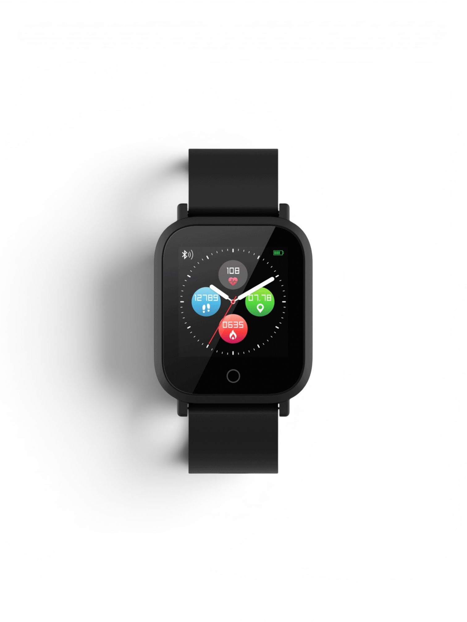 Smartwatch Crane cu Bluetooth, Monitorizare Ritm Cardiac, Pași, Somn, Notificări, Moduri Sport, Rezistent la Apă,Negru