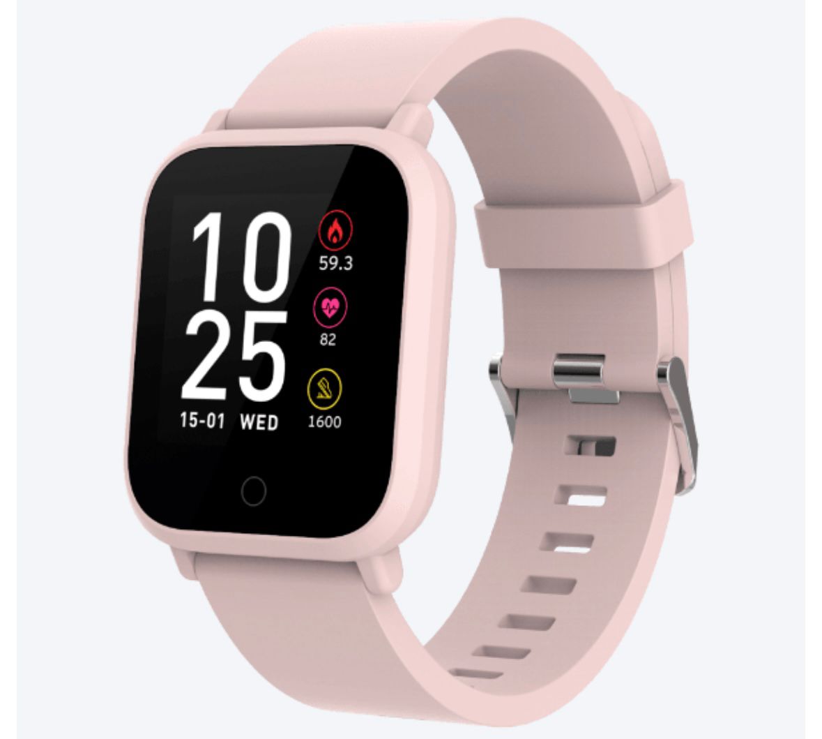 Smartwatch Crane Roz cu Bluetooth, Monitorizare Ritm Cardiac, Somn, Pași, Notificări, 6 Moduri Sport, Rezistent la Apă