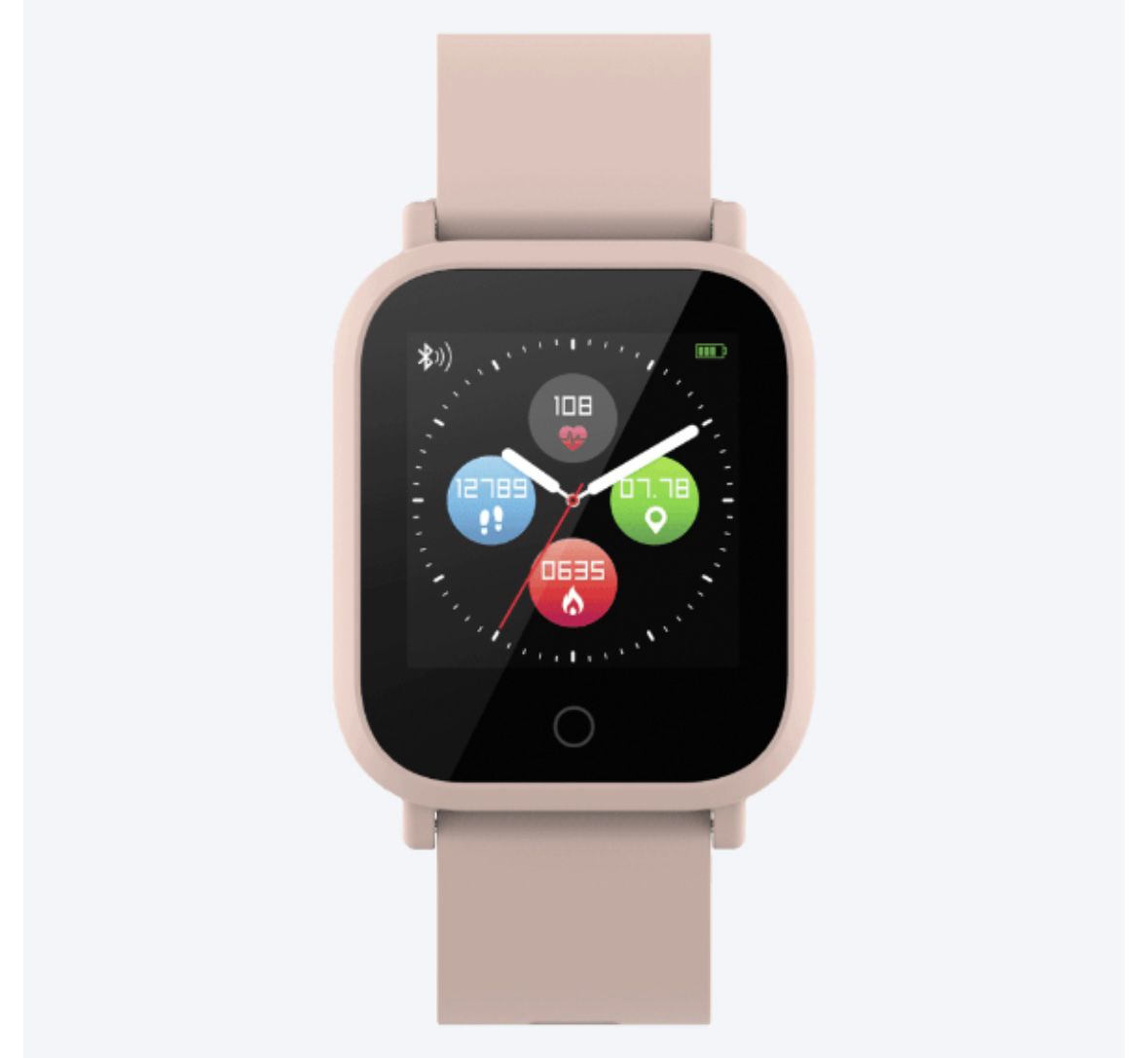 Smartwatch Crane Roz cu Bluetooth, Monitorizare Ritm Cardiac, Somn, Pași, Notificări, 6 Moduri Sport, Rezistent la Apă - imagine 2