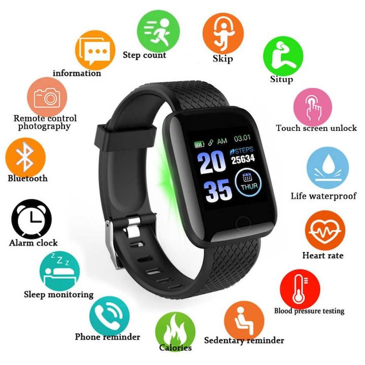 Brățară Inteligentă Crane Running cu Monitorizare Ritm Cardiac, Oxigen în Sânge, Bluetooth 5.0 și Contor de Pași - imagine 5