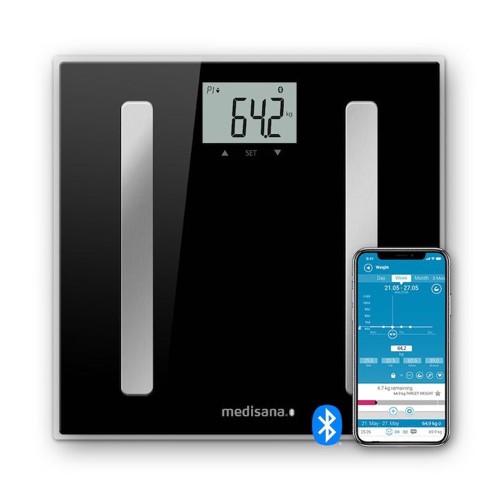 Cântar Inteligent pentru Analiza Corporală Medisana BS A45 Connect, Bluetooth, 180 kg, 8 Utilizatori