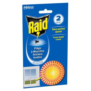 Capcană Adezivă pentru Muște Raid, Stickere pentru Fereastră, Fără Insecticid, 2 Bucăți