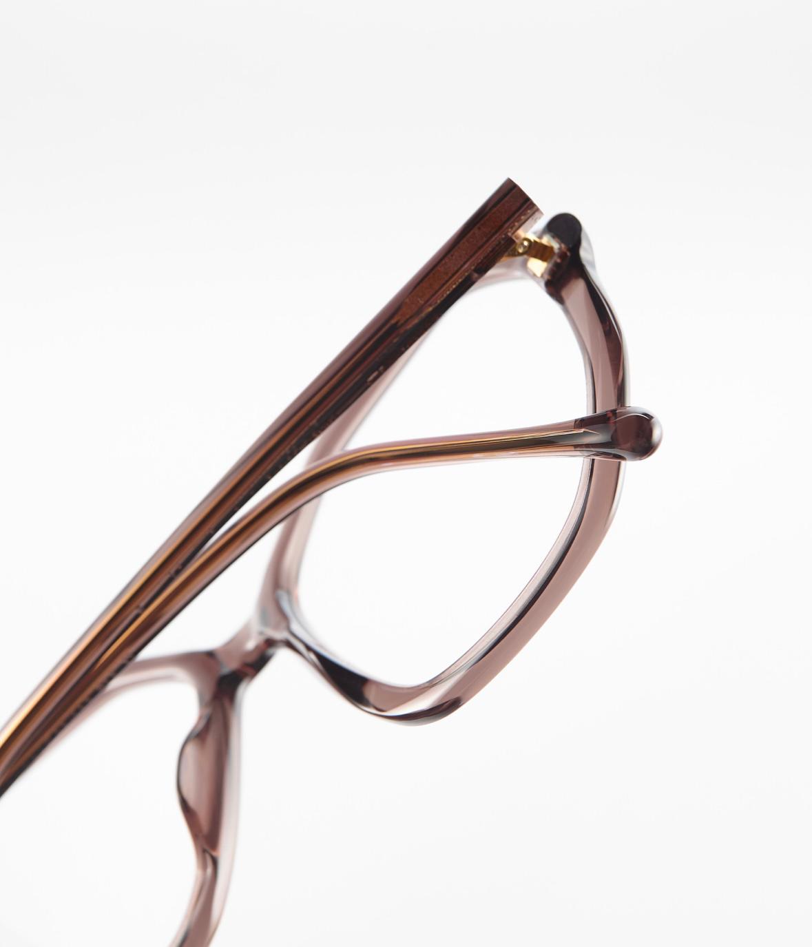 Ramă pentru ochelari Suzy Glam Skips The Queue Tea – Damă, Maro Transparent, Material Plastic, Design Geometric - imagine 3