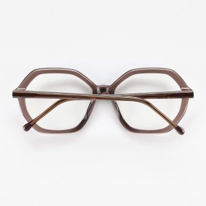 Ramă pentru ochelari Suzy Glam Skips The Queue Tea – Damă, Maro Transparent, Material Plastic, Design Geometric