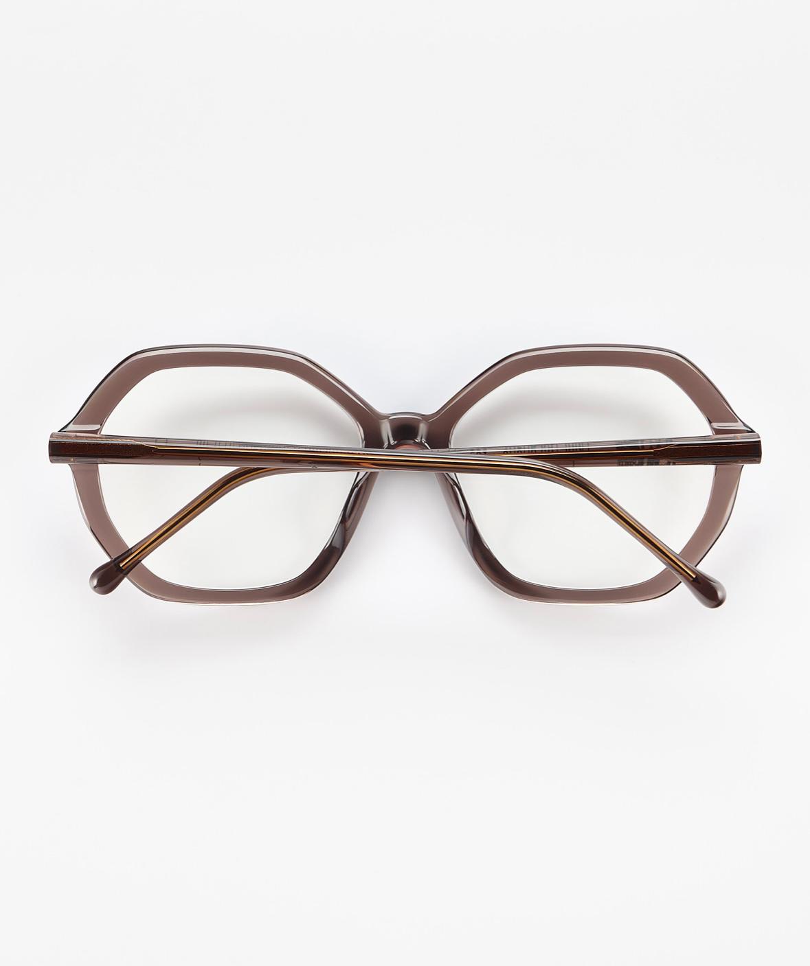 Ramă pentru ochelari Suzy Glam Skips The Queue Tea – Damă, Maro Transparent, Material Plastic, Design Geometric