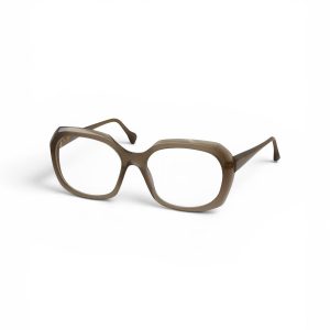 Ramă pentru ochelari Suzy Glam Is Solid Powder – Damă, Maro Taupe Mat, Material Plastic, Design Geometric