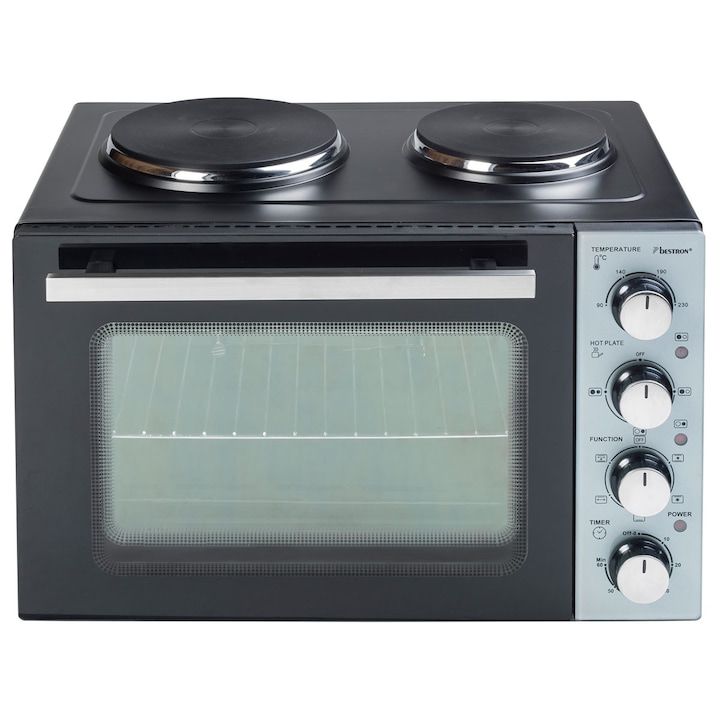 Mini bucătărie electrică Bestron Mini Kitchen AOV31 – Cuptor electric 31 L, Grill, 2 plite electrice, 3200 W - imagine 7