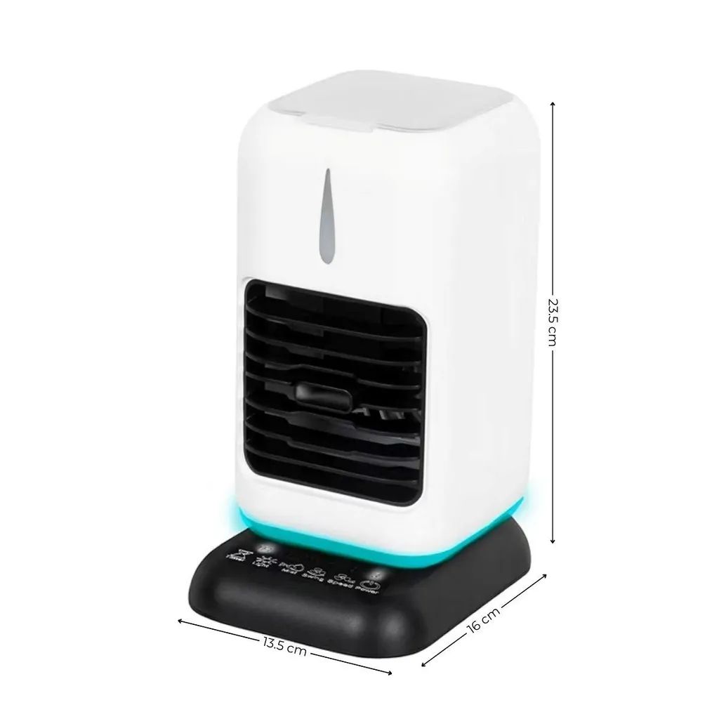 Răcitor de aer cu pulverizare Ambiano – 3 trepte de viteză, 7 culori LED, Temporizator, Umidificare