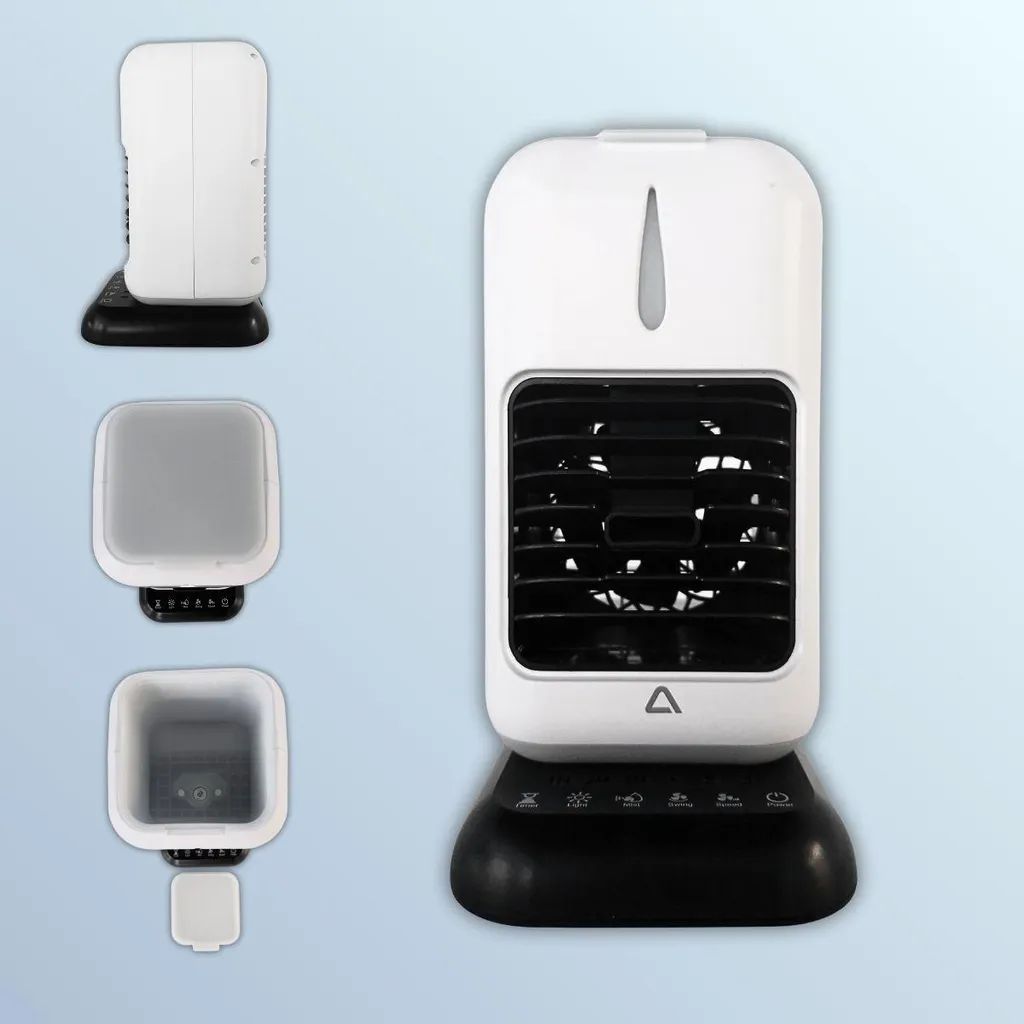 Răcitor de aer cu pulverizare Ambiano – 3 trepte de viteză, 7 culori LED, Temporizator, Umidificare - imagine 3