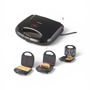 Aparat multifuncțional 3 în 1 Ambiano – Sandwich, Gofre și Grill, 800 W, 3 seturi de plăci interschimbabile