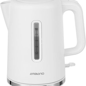 Fierbător electric Ambiano, 1,7 L, 1850–2200 W, capac cu deschidere automată, indicator nivel apă, alb