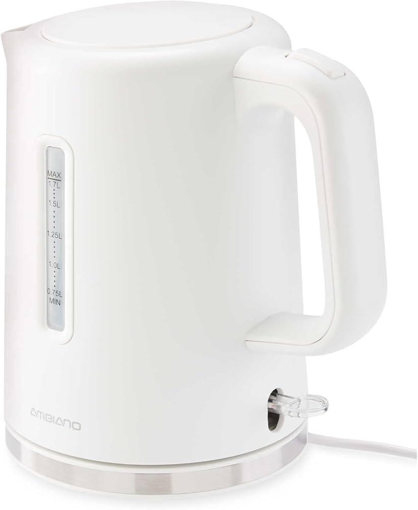 Fierbător electric Ambiano, 1,7 L, 1850–2200 W, capac cu deschidere automată, indicator nivel apă, alb - imagine 2