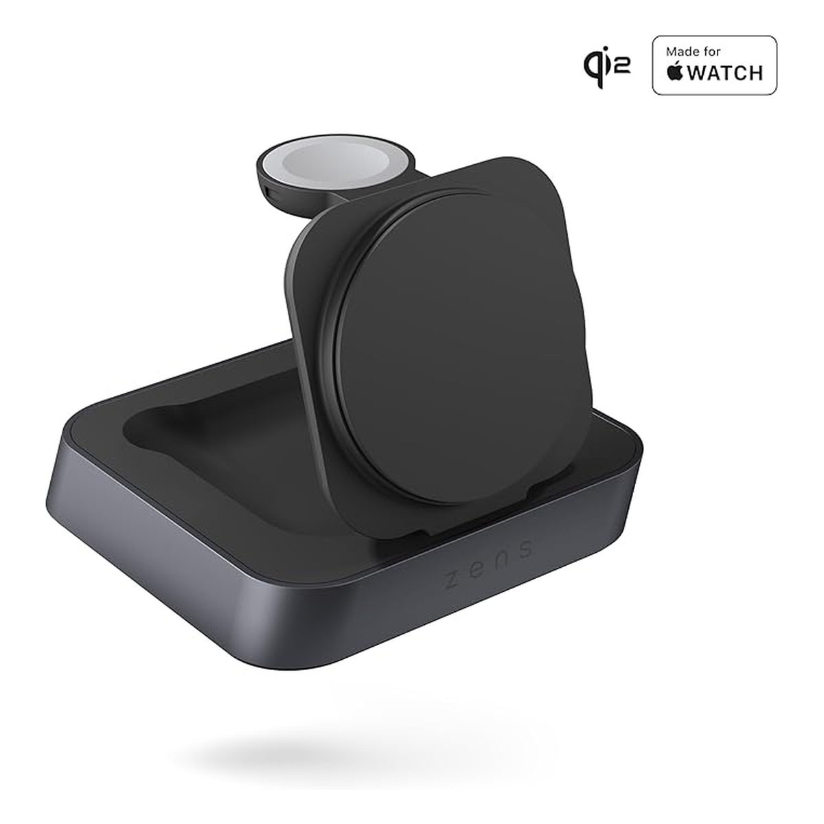 Încărcător Wireless Zens Nightstand Charger Pro 2 Qi2 15W cu Încărcare Rapidă Apple Watch, Stand Magnetic Pliabil - imagine 3