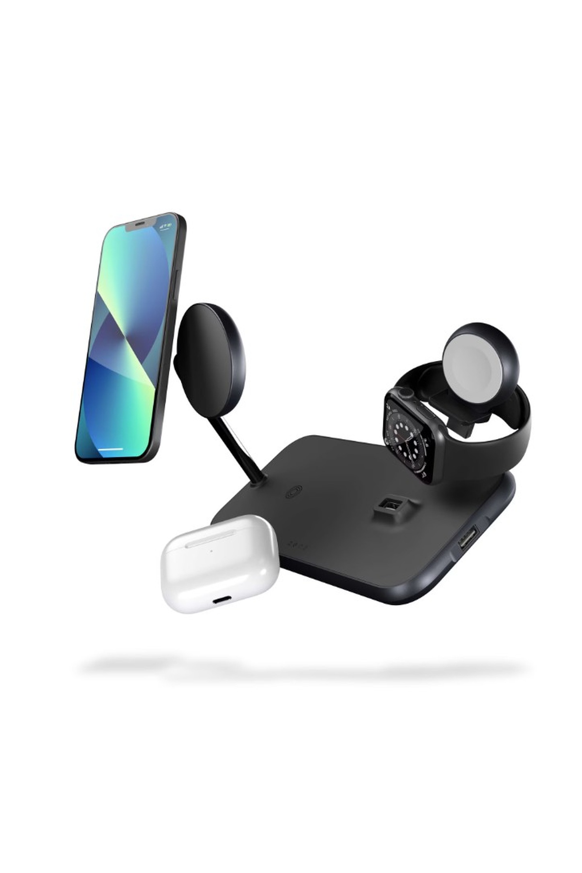 Stație de Încărcare Wireless Magnetică Zens Aluminium 4 în 1 cu Suport pentru Telefon, Încărcător pentru Ceas Inteligent și Port USB-A - imagine 4
