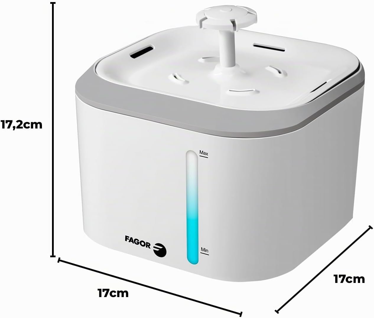 Fântână Automată pentru Animale Fagor FontanaPet, Capacitate 2,5 Litri, Sistem de Filtrare, Indicator Nivel Apă - imagine 3